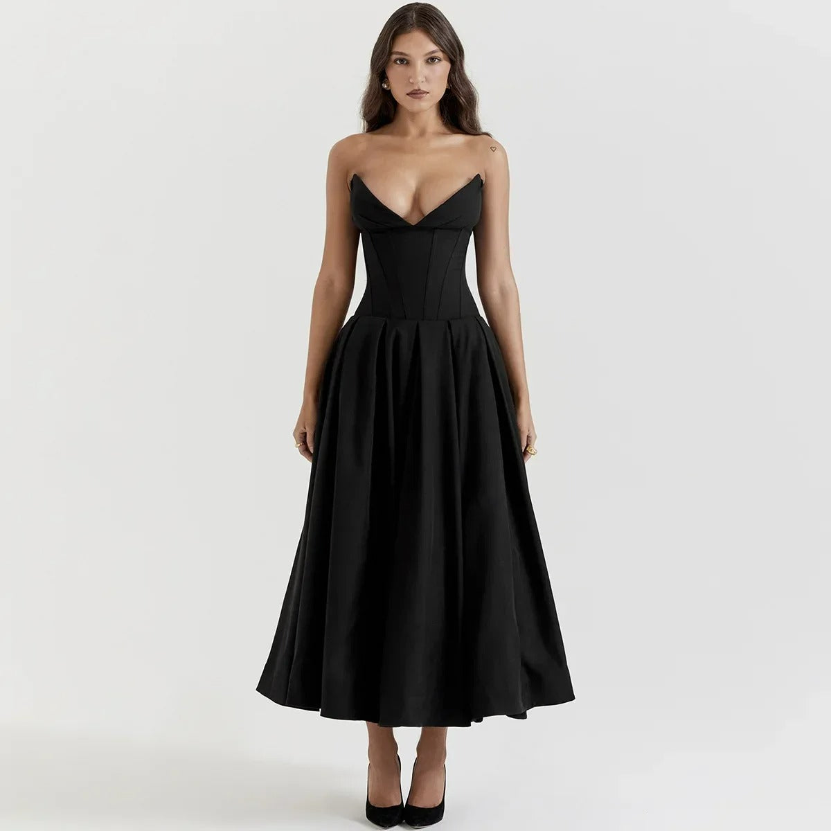 Scarlet Midi Straplez Elbise